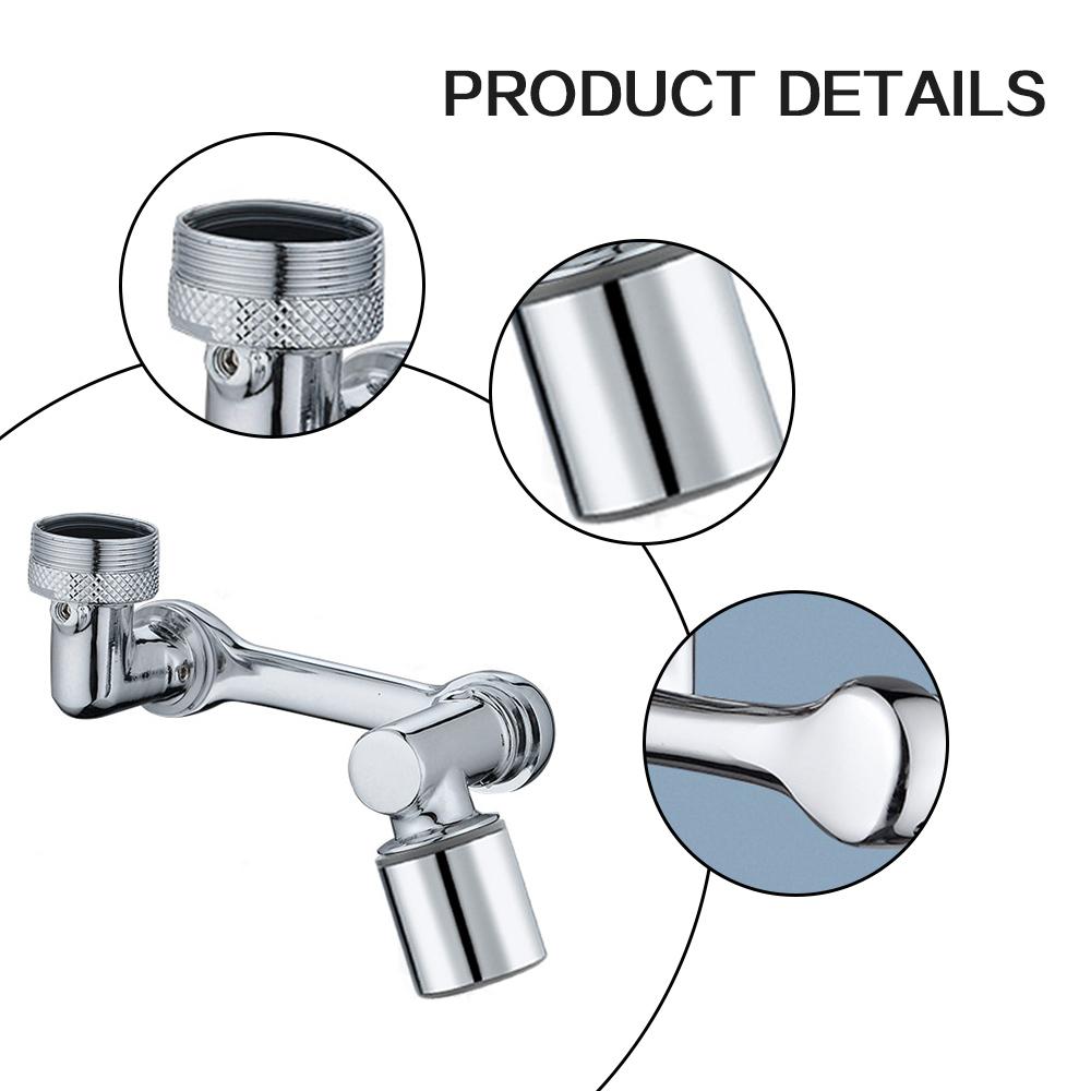 1080° Universal Rotation Faucet Adapter for Taps 22mm Water Tap Nozzle Rotary Bubbler Kitchen Extender Splasher Dual Mode Home