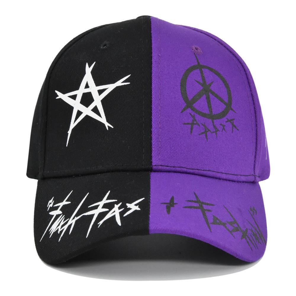 

Trendy Baseball Cap Unisex Embroidered With Wide Brim And Adjustable Size Cap Black Purple