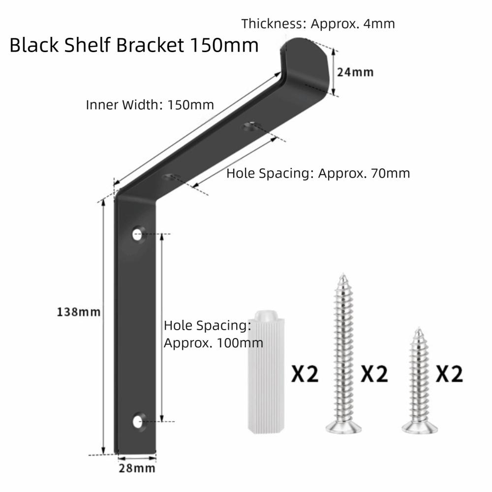 Stainless Steel L Type Shelf Brackets 90 Degree Concealed Triangular Support Frame Rustproof Enduring Floating Shelf Bracket