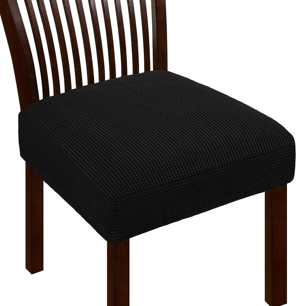 

Jacquard Chair Seat Cover Solid Color Removable Washable Chair Covers Elastic Chair Slipcovers for Home Banquet Dining Room 1PC