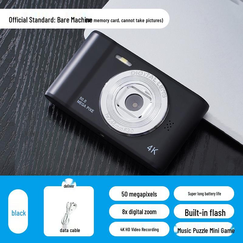 

4K Міні HD Цифрова камера: Портативна карткова камера початкового рівня з високою роздільною здатністю для студентів та подорожей