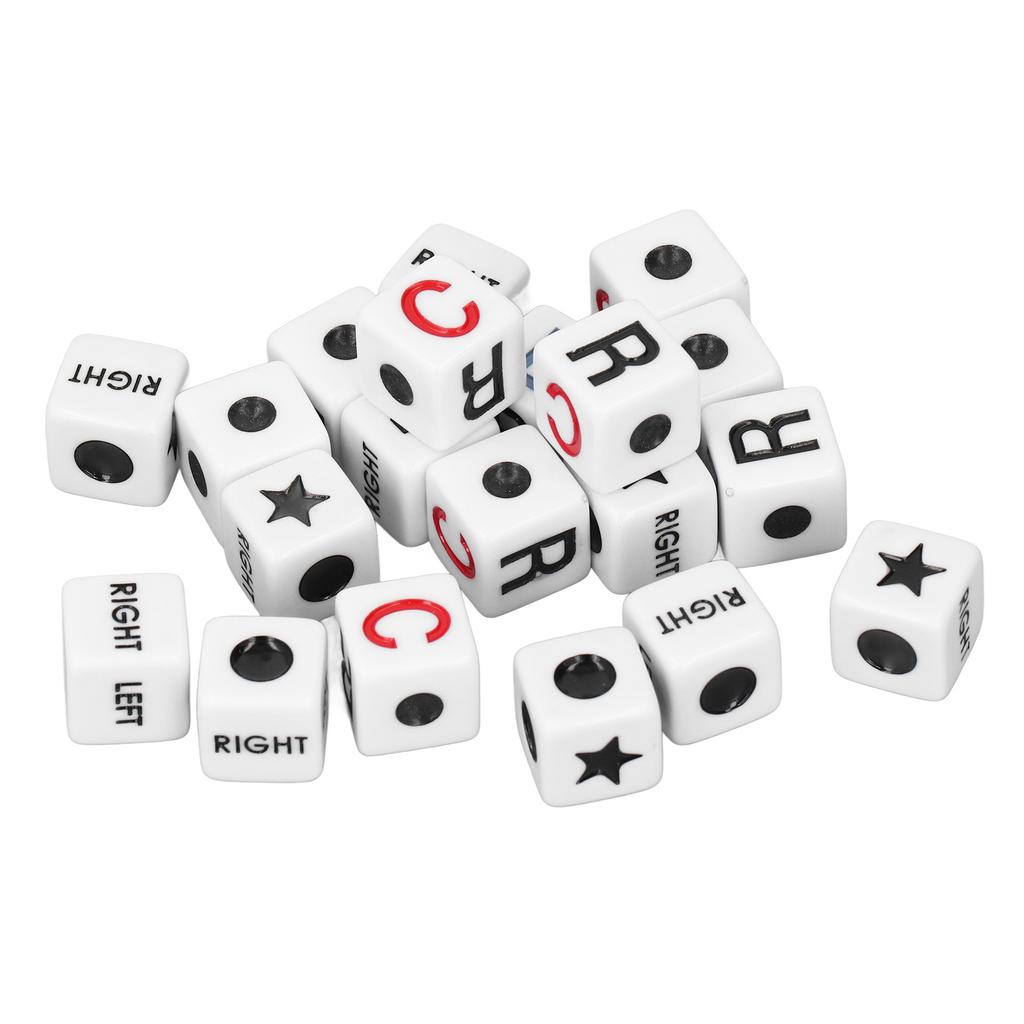 20pcs Left Right Center Dice Plastic Funny Portable Interactive Playing Game Dice for Party Travel