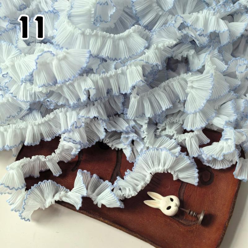 1M Lace Ribbon Sheer Chiffon Elastic Ruffle Ribbon Lace Trim for Dress Diy Apparel Sewing Fabric Wedding Party Accessories New