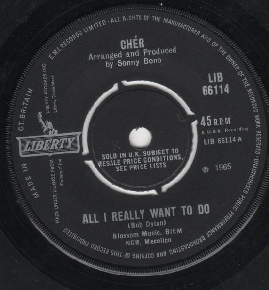 

7inch Record CHER All I Really Want To Do LIB66114 Liberty 1965 UK Pop Used