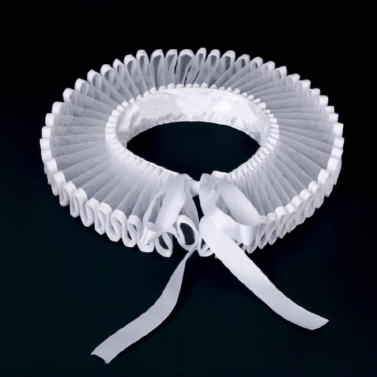 Clown Cosplay Choker Viktorianische Renaissance Rüschen Weißes Netz Falscher Kragen Abnehmbare Halskrause für Kinder Mädchen Halsbekleidung