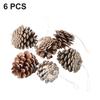 Natural Wood Powder Substrate DIY Pine Cone Set of 6 Small Christmas Craft Decoration Pine Cones Exquisite and Decorative