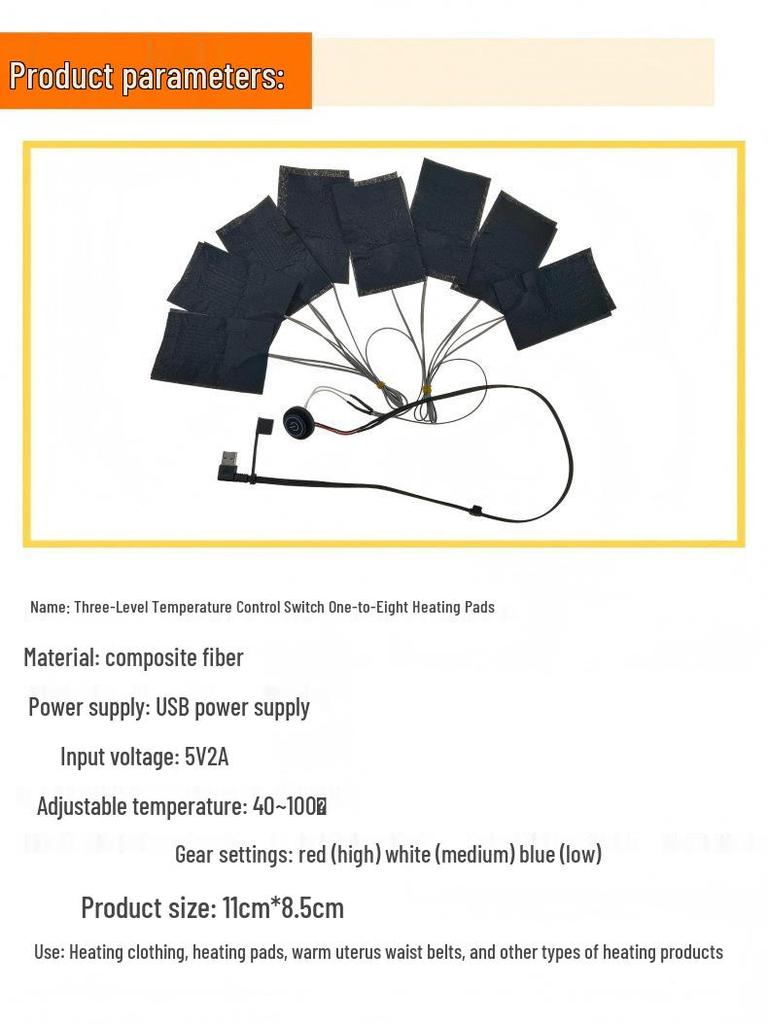 Shawl Clothes Heating Pad with Three-Level Temperature Control & USB Connection