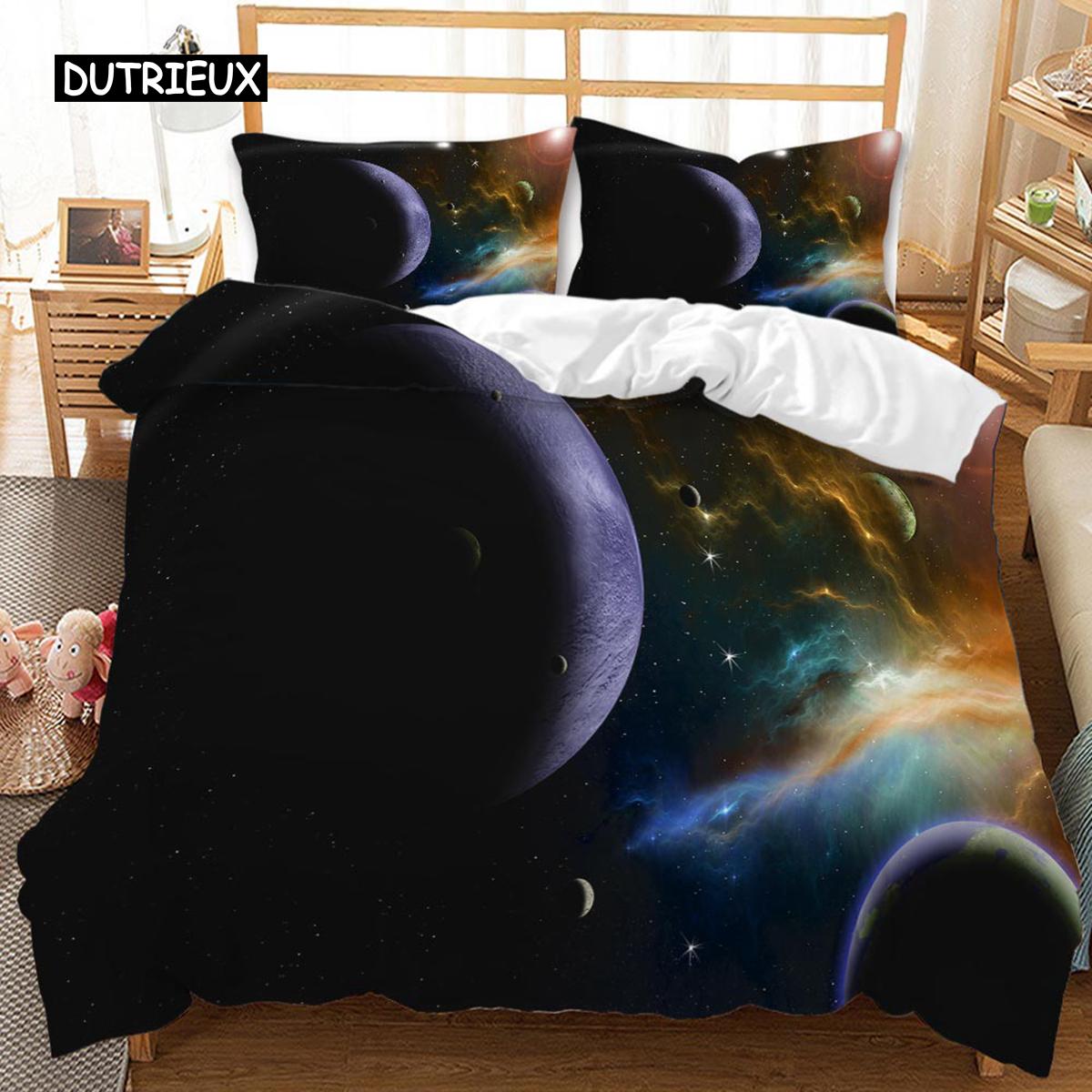 

Комплект постельного белья «Вселенная», комплект постельного белья «Космический космос», комплект постельного белья «Галактика», полиэстеровый чехол «Солнечная система», «Планеты Вселенной», размер Queen King Size EU single(135x200cm)