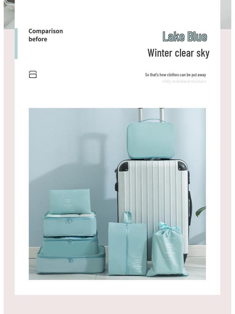 Seven-Piece Travel Storage & Packing Cube Set for Clothes