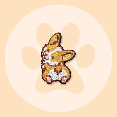 Roztomilá kreslená žehlička na nášivce Shiba Inu Corgi Pastýř Pes Vyšívací Látkové Samolepky Kabáty Batoh Klobouk Boty Dekorace Nášivky