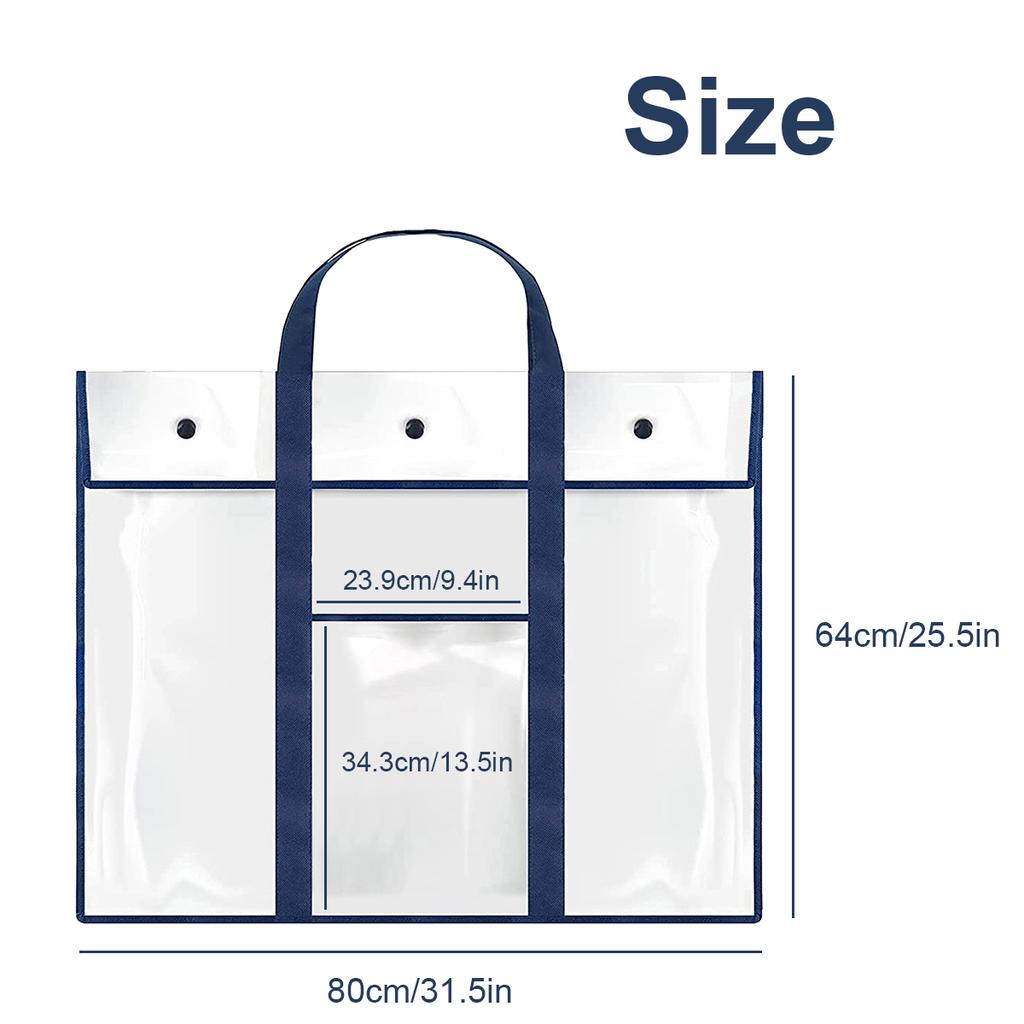 Kunstmappentasche aus PVC, Aufbewahrungstasche für große Poster, robuste und geräumige Kunstmappen-Organizertasche mit Tasche