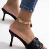 Simple Temperament Diamond-Encrusted Butterfly Anklet Female, Hip-Hop Retro Diamond-Encrusted Cuban Chain Foot Decoration
