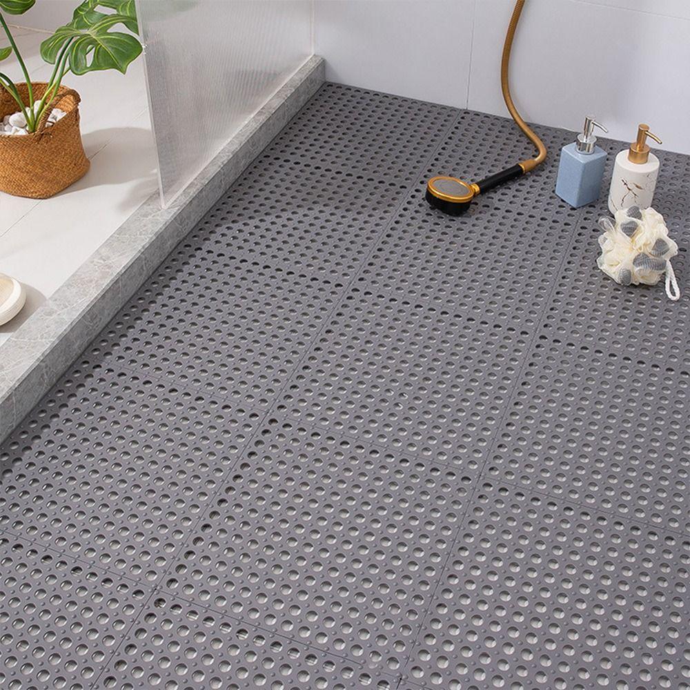 Splicing Soft Plastic Mat Floor Pad Non-slip Mat Toilet Ground Mat Bathroom Carpet Bath Mat