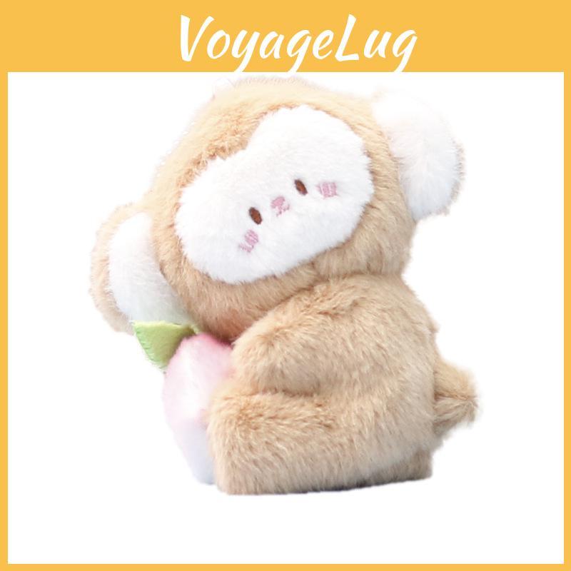 Monkey And Rabbit Plush Keychain With Carrot Peach Design For Girls Gift And Collectible Fun
