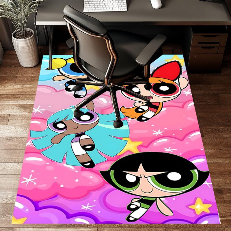 1pc Powerpuff Design Printed Area Rug Carpet for Bedroom Living Room Home Decor Rugs Mat Non Slip Mat Rug for Bedside