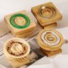 Round Wooden Jewelry Tray Built-in Groove Bracelets Holder Fashion Bangle Display Case  Photo props