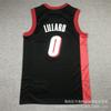 Nakışlı Portland Trail Blazers Damian Lillard 0 Basketbol Forması Erkek Kadın Nefes Alabilen Bambu Kömürü Lifi Spor Tişört