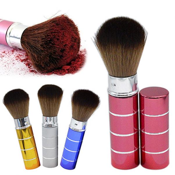 Yeni Taşınabilir Geri Çekilebilir Saplı Makyaj Fırçası Seti Kozmetik Kit Pro Pudra Allık Fırçası