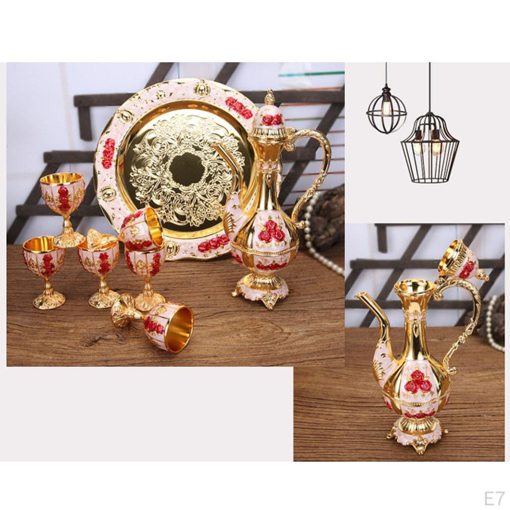 And Tea Pot Set, Metal Teapot , Carafe Decanter for Home Table Decor, Wedding Gift