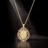 Fashion Religious Copper Micro-Set Colored Zircon Pendant Women'S Jewelry God Necklace