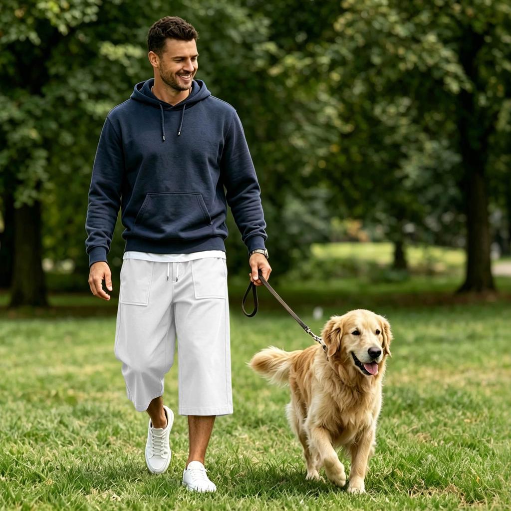 Men's Casual Cargo Shorts with Large Pockets Loose Fit Bermuda Length