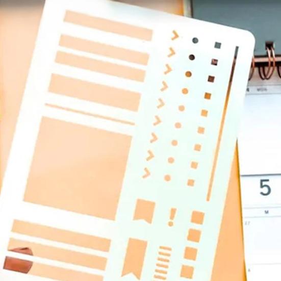 Planning Calendar Templates Ruler Set Transparent Plastic Stencils for Dot Grid Journals Journaling Stencil
