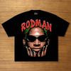 Dennis Rodman Big Face T-Shirt Design Schwarzes T-Shirt PNG (Digitaler Download)