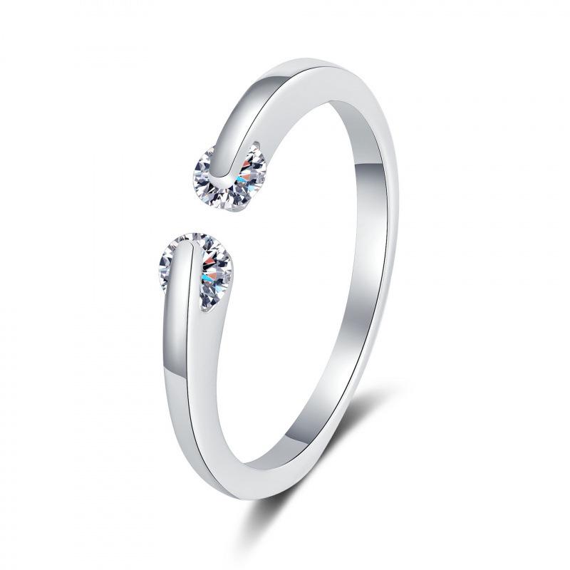 Niche Rhinestone Ring for Women – Personalized, Fashionable, Adjustable Open Design