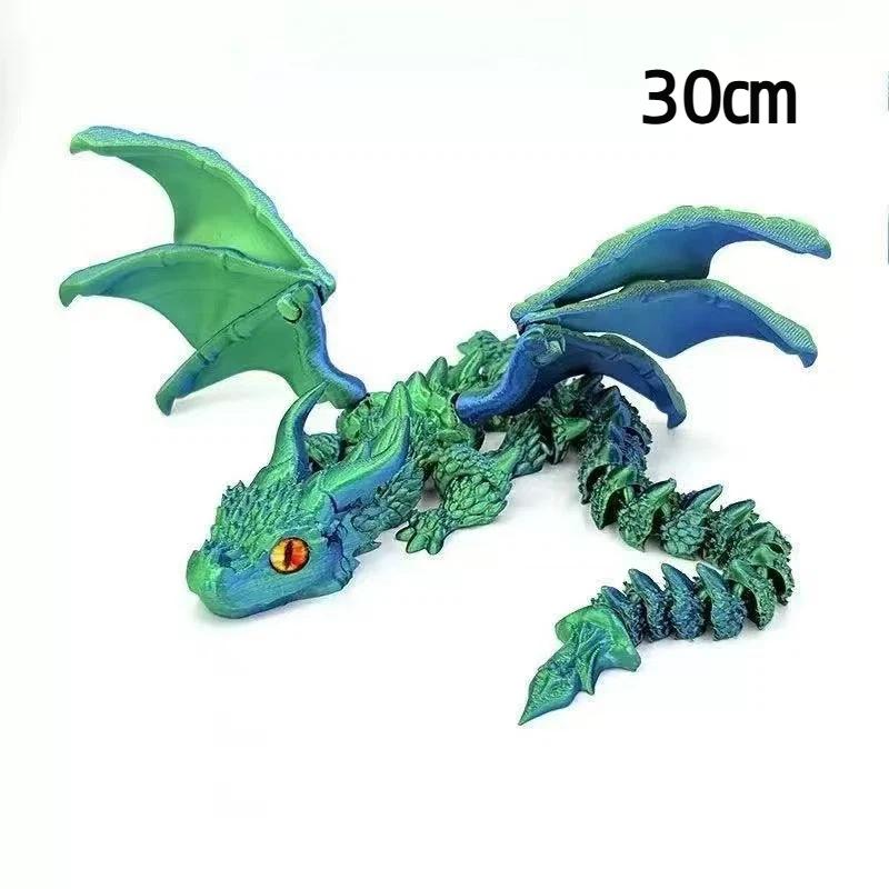 1Pcs 20/30Cm Articulated Dragons Fidget Dragons Desktop Ornaments New 3D Printed Wyvern Dragon With Wings Simulation Model Gift