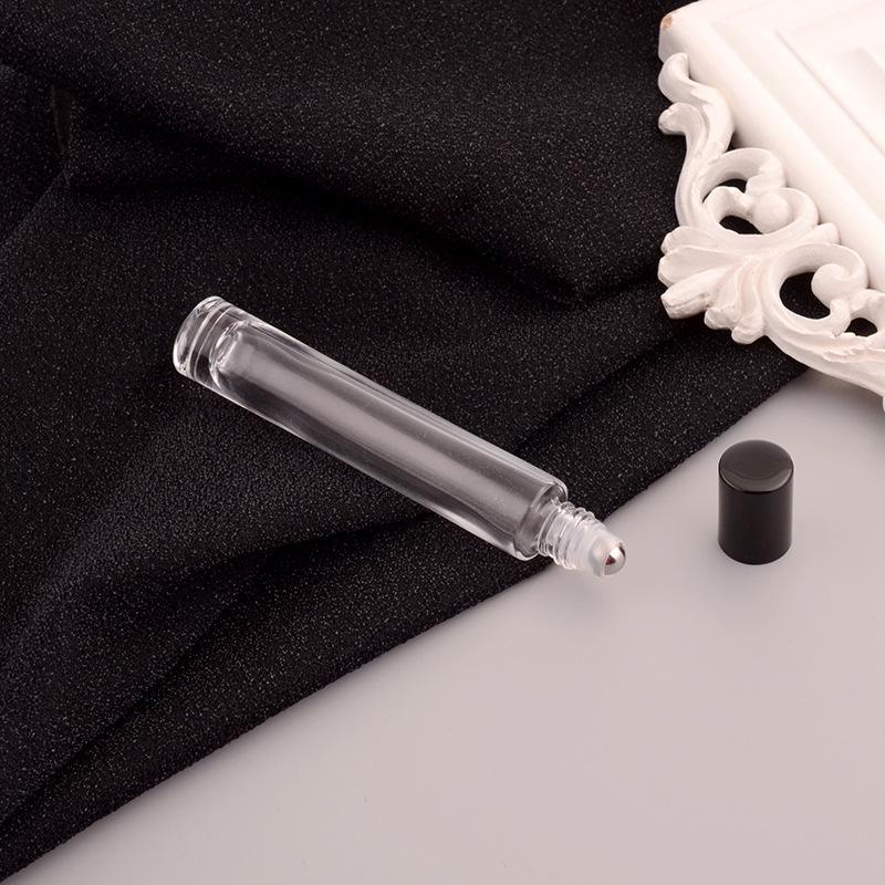 Square Clear Glass 10ml Screw-Top Perfume Atomizer Bottle with Rollerball