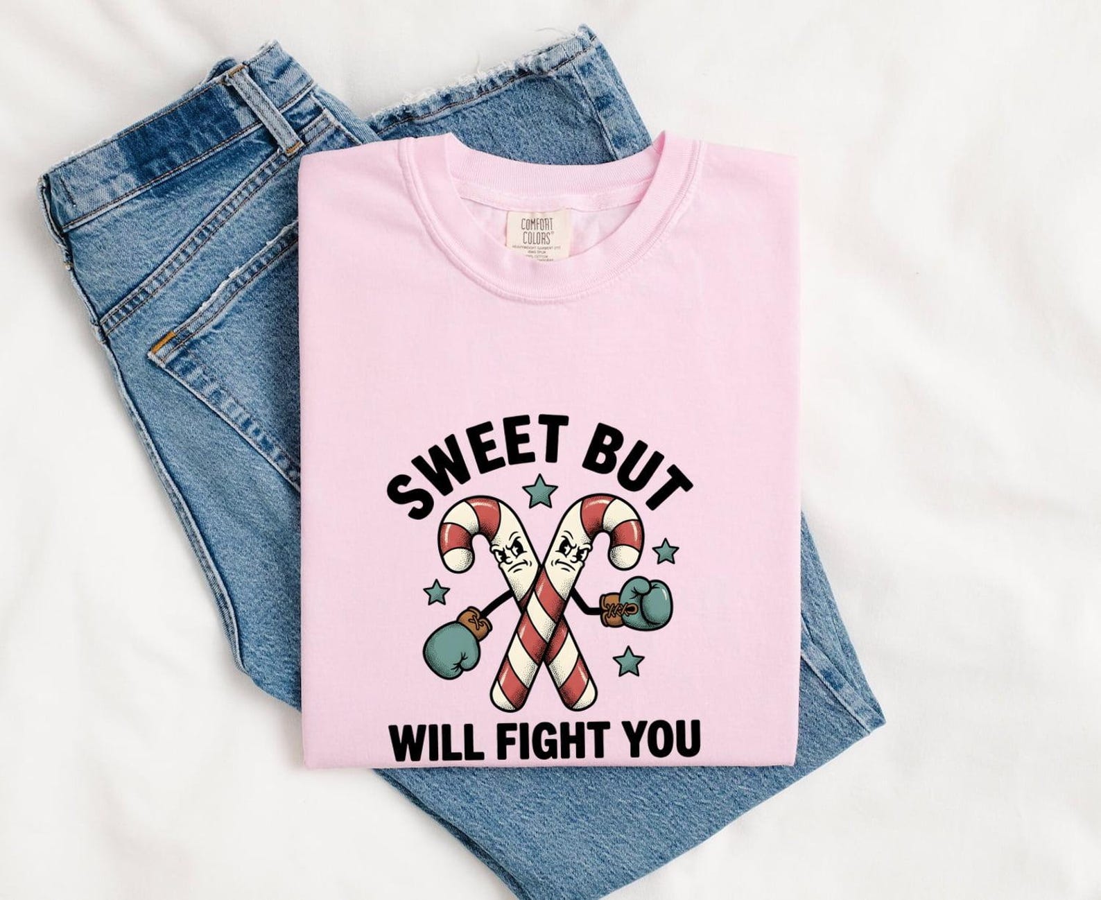 Striped Candy Boxing Shirt Christmas Satire Gift Women Animated Tee Boxing Day T-Shirt Xmas Fan Cartoon Tshirt Parody Graphic Classic S