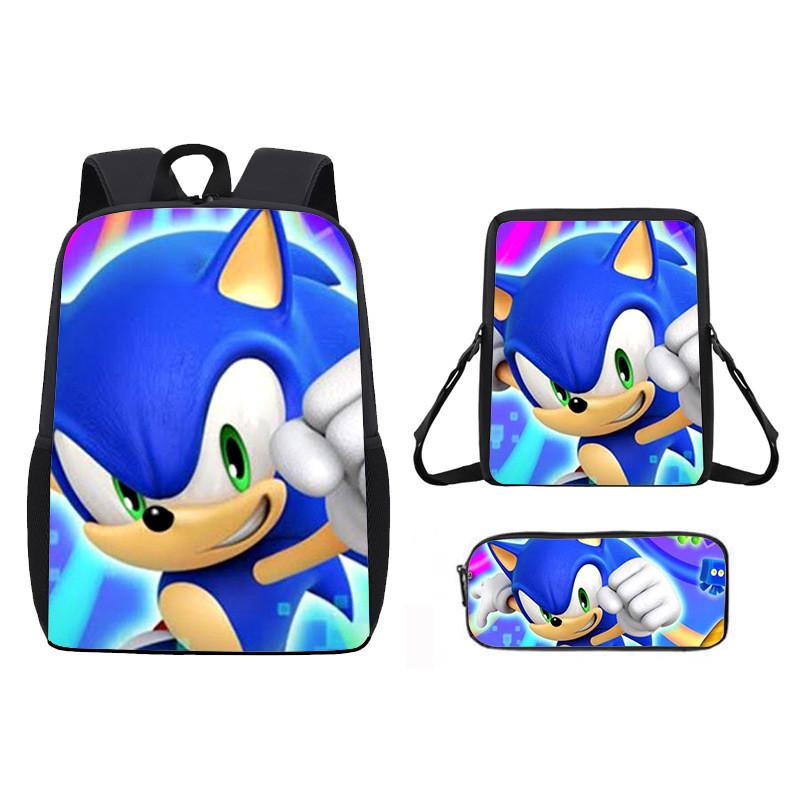 Children Cartoon Pattern Breathable Backpack Three Piece Set