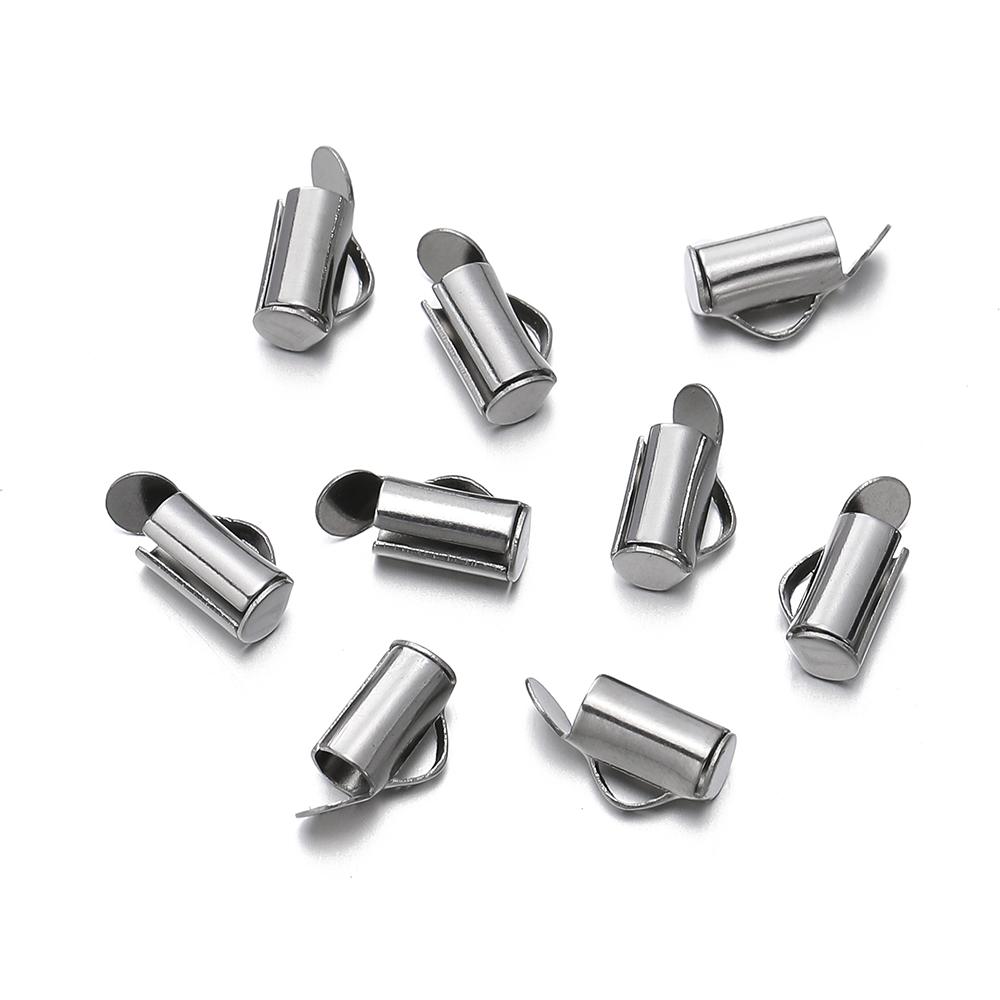 10pcs/lot Fastener Tube Crimp End Caps Slider Clasp Bracelet Buckles for DIY Connectors Loom Jewelry Making Findings Accessories