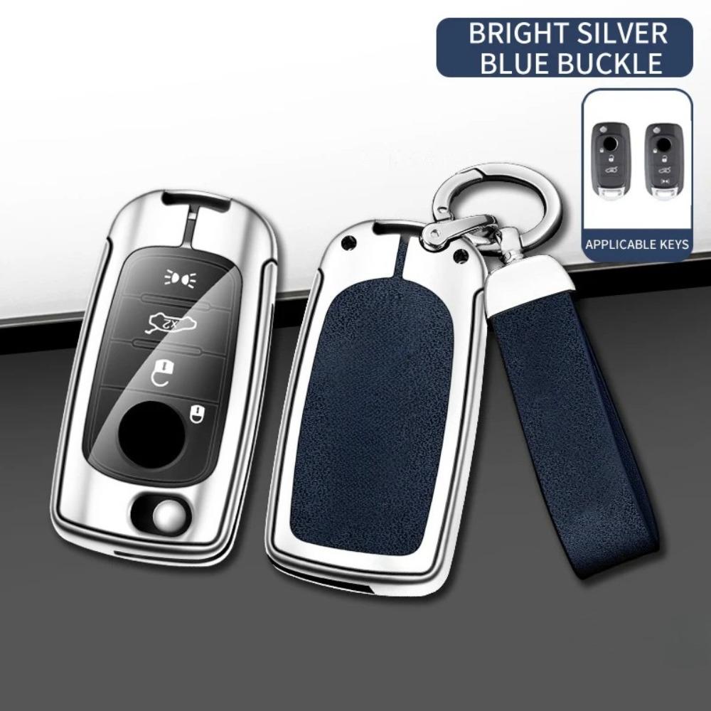 Suitable for Fiat TIPO 2016 2017 2020 2021 Zinc Alloy Car Key Case Leather High-end Car Key Shell Key Cover Accessories