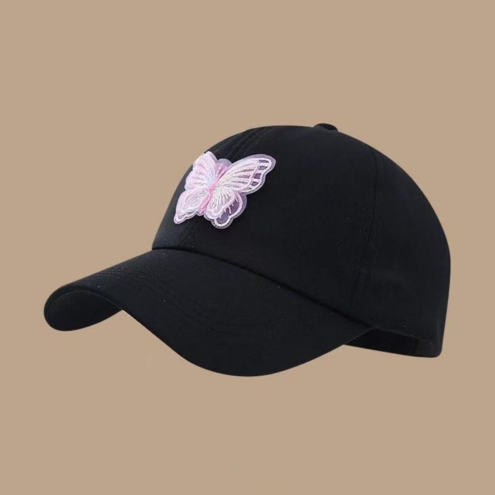 Sweet Love Heart Embroidery Baseball Hat Solid Color Korean Girl Peaked Cap High Ponytail Kids Hat Sun Cap For Girls Boys