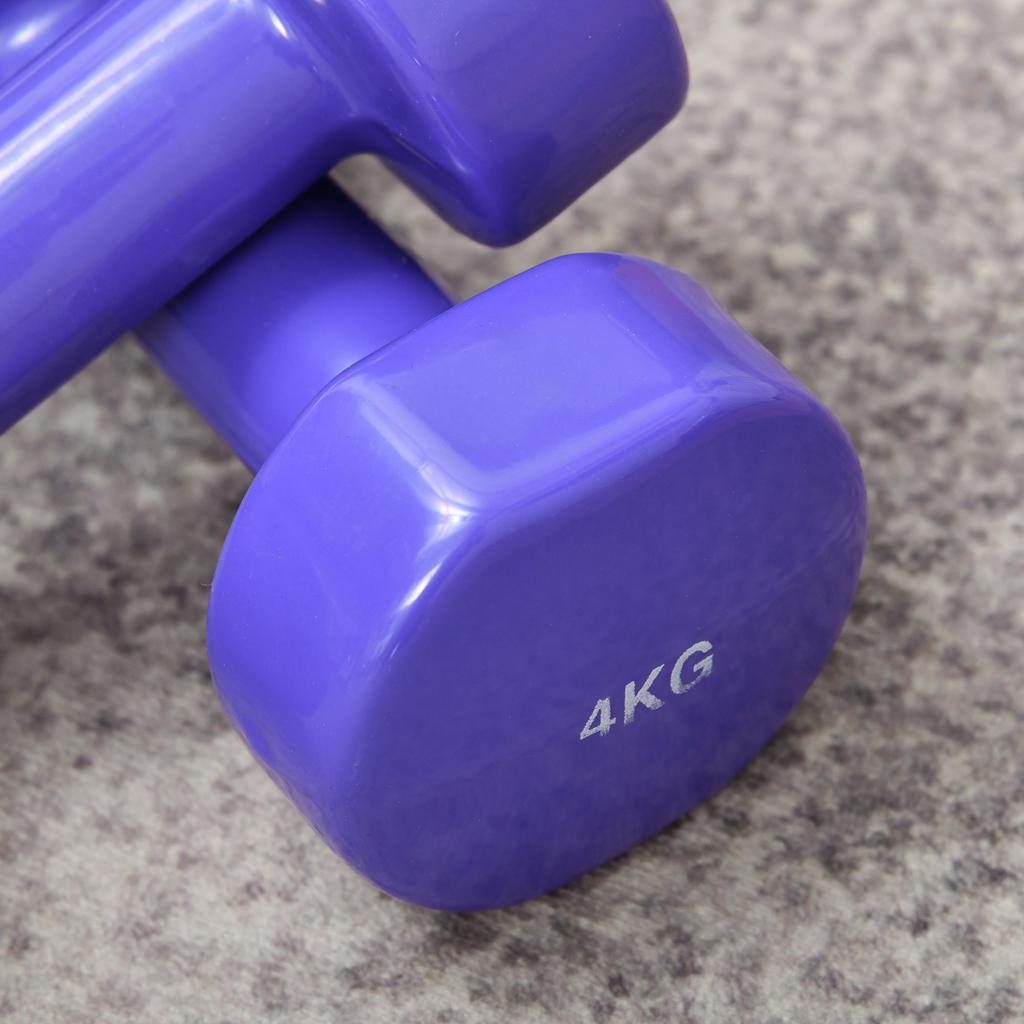 Dumbbells, Set of 8 Hexagonal, 20 kg, 4 Pairs 1-4 kg, Neoprene, Multicolor