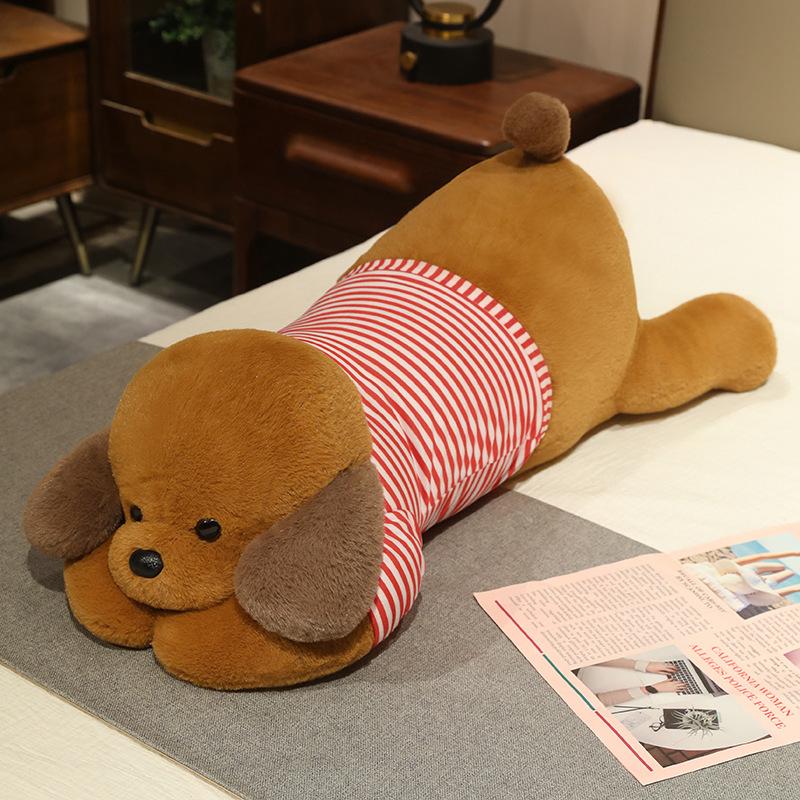 Lying Dog Plush Stuffed Pillow Toy Soft Simulation Puppy Back Cushion Room Decor Birthday Xmas Gift