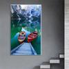 5D Diy Diamond Painting Two Boats In Mountains and Waters Cross Stitch Set Full Diamond Embroidery Mosaic Art Picture of Rhinestones Decor Gift