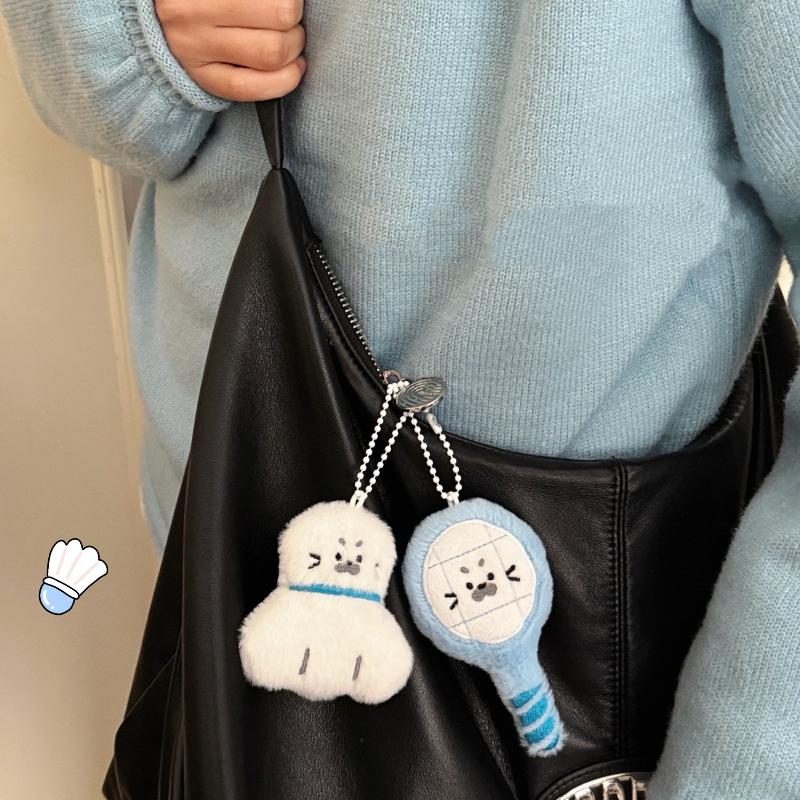 Seal Plush Pendant Stuffed Animal Keychain Cartoon Racket Seal Creative Ornament for Handbag Backpack Charm