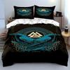 Raven Design Black and Teal Bedding Set Bedding Set (1 Duvet Cover, 2 Pillowcases, Duvet Not Included)