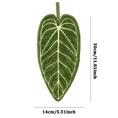 Super Absorbent and Quick-drying Kitchen Towel, Soft Coral Velvet, Tropical Leaf Print, Suitable for Bathtub, Dry Plate