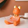 Bear Statue Glass Storage Tray Creative Animal Sculptures Resin Key Holder Jewelry Desk Organiser