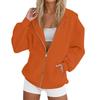 Women's Long Sleeve Solid Color Hooded Sweatshirt Jacket