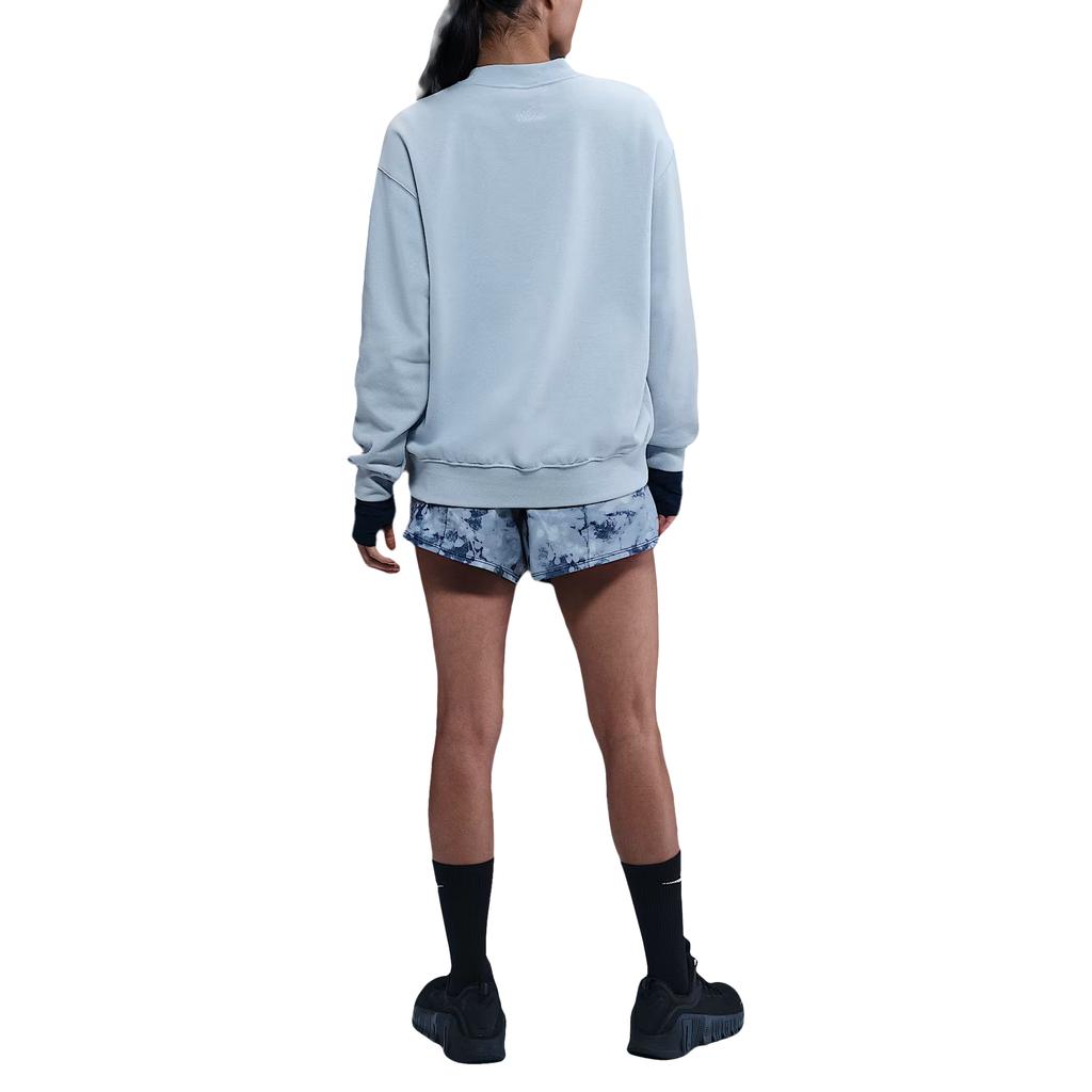 Nike Dri-Fit Swoosh Logo Loose Fit Crew Neck Drop Shoulder Long Sleeve Sweatshirt Women Sweatshirt DQ5543-441