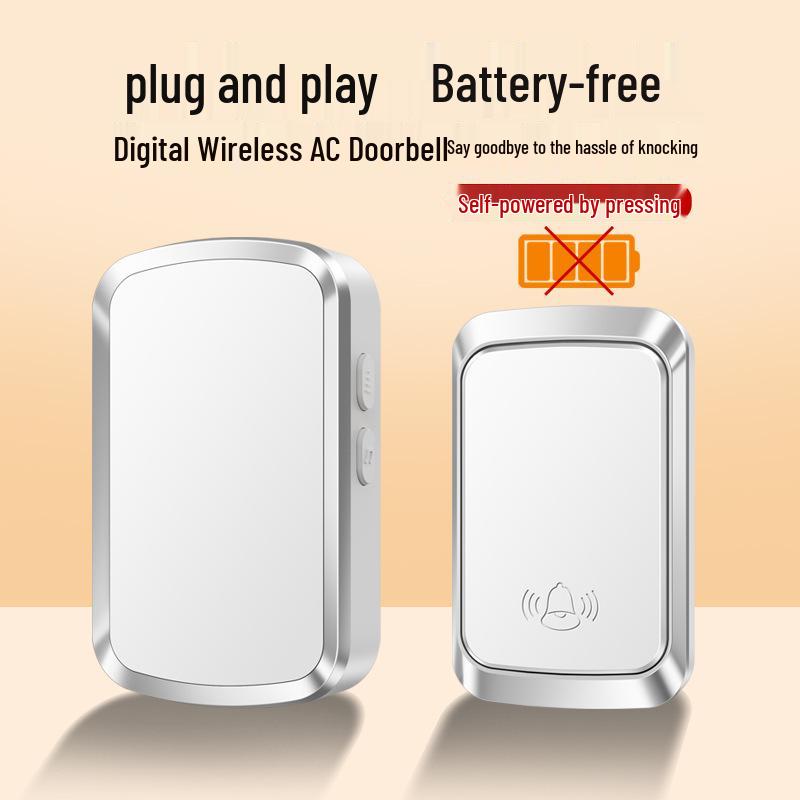 Wireless Self-Powered Long-Distance Doorbell with Waterproof Call Button for Elderly
