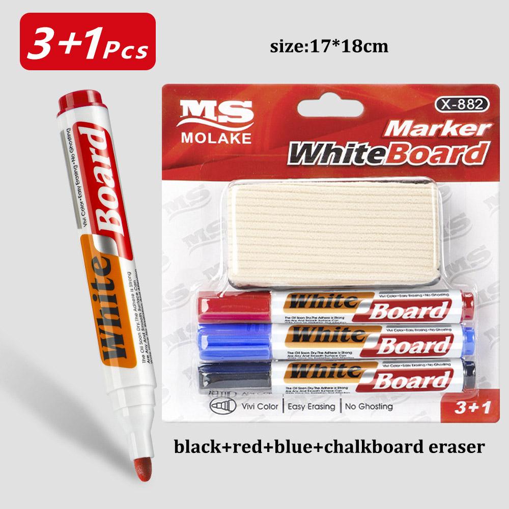 Whiteboard Marker Set,With Chalkboard Eraser,Refillable,Safe,Non-Toxic,High Capacity,For Office,Meetings,And Educational Use