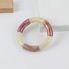 Retro Acrylic Chunky Bamboo Curved Tube Bracelets for Women Boho Mixed Color Resin Stretchy Stack Bangles Trendy Jewelry Gifts