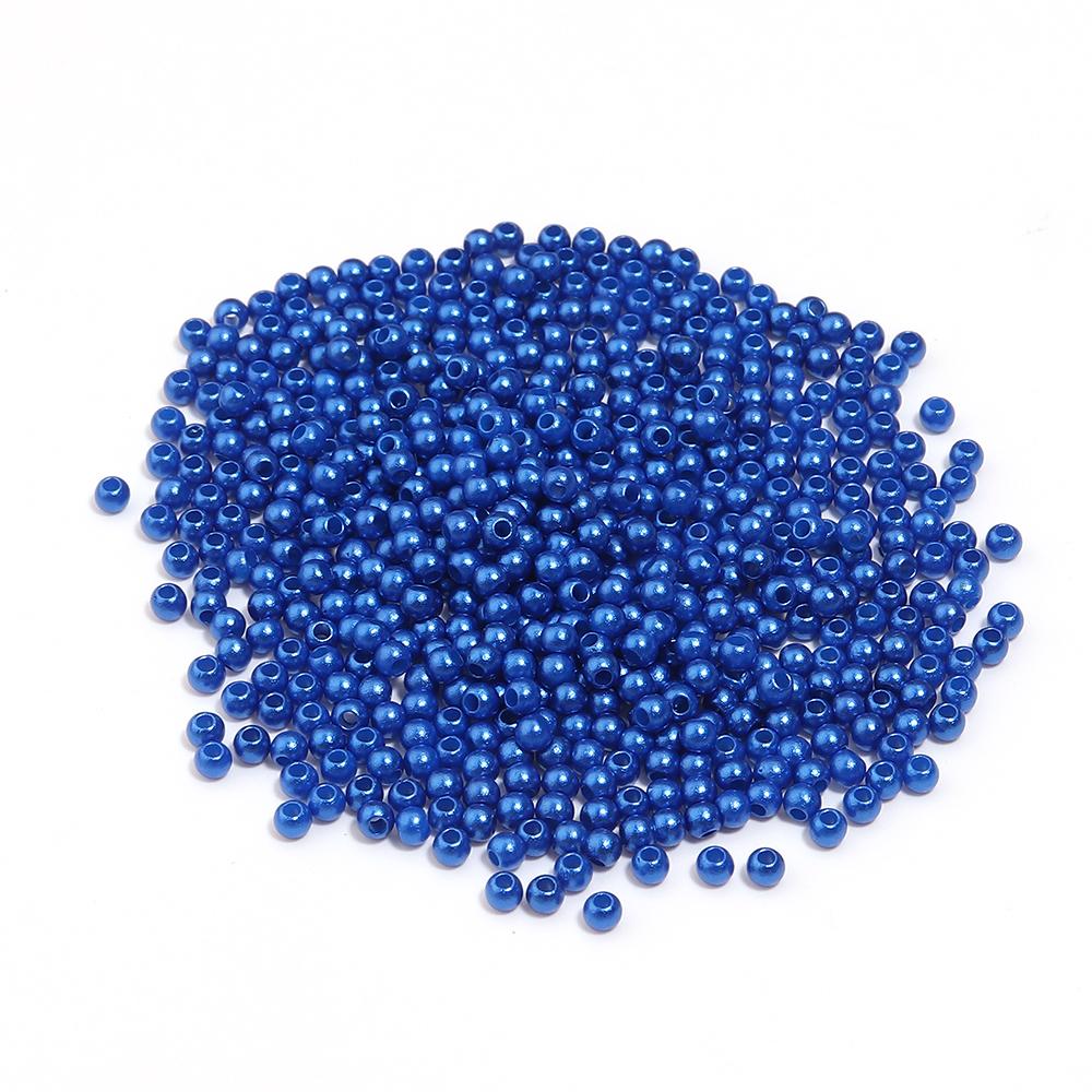 

50-1000pcs With Hole Deep Blue ABS Imitation Pearl Beads 3/4/5/6/8/10/12mm Round Loose Beads For Jewelry Making DIY Bracelets