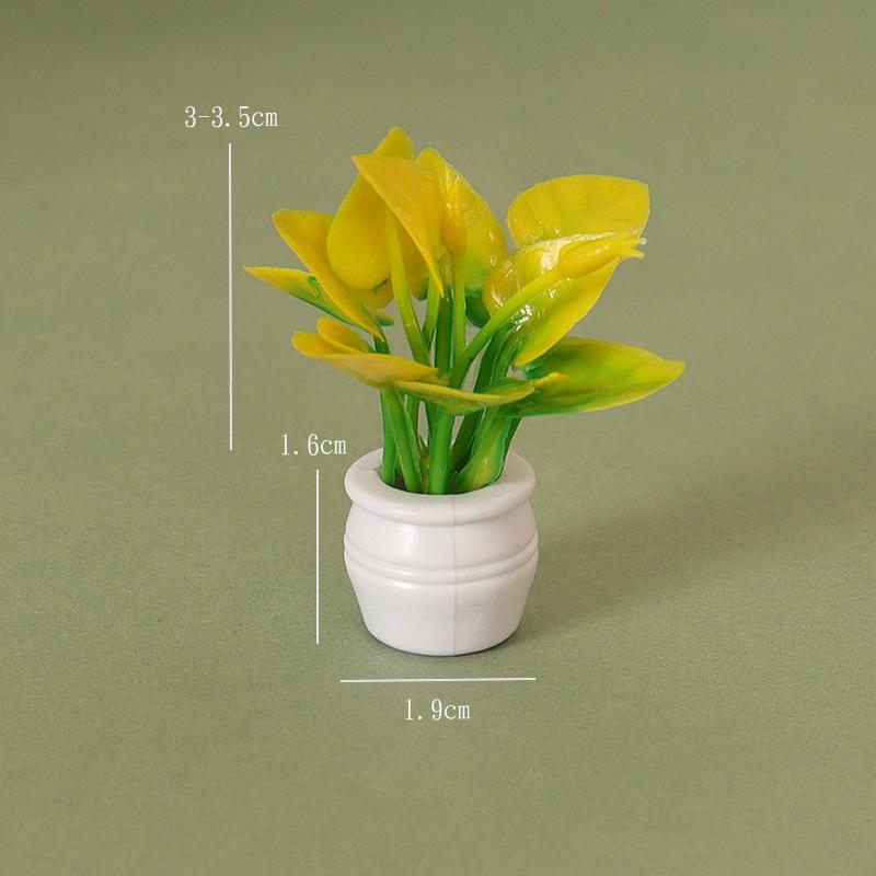 1buc Casă de păpuși Mini Plantă Model Mini Plantă Verde În ghiveci Peisaj în aer liber Pat de flori