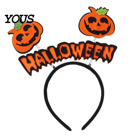 Holiday Party Hair Accessories Halloween Pumpkin Headband for Adults Kids, Orange Felt Non Woven Fabric Headpiece Headpiece, No Slip Cosplay